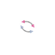 Body Jewellery Rose And Aqua 16G Stainless Steel 3/8 Eyebrow Studs